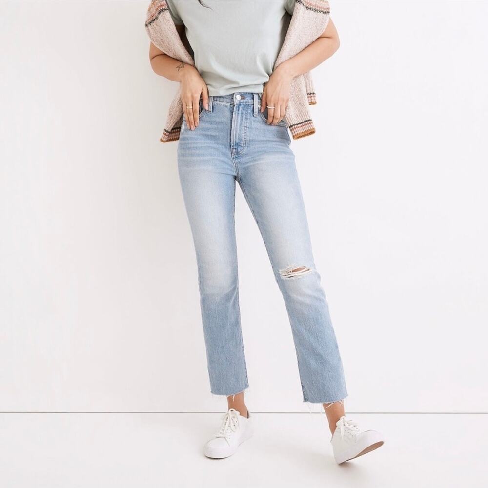 Madewell Perfect Vintage Jean Coney Wash Distressed 29T 31" Inseam